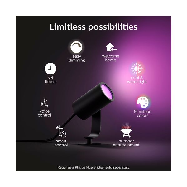 Philips Hue Lily Outdoor Spotlight Base Kit with Bridge Starter kit