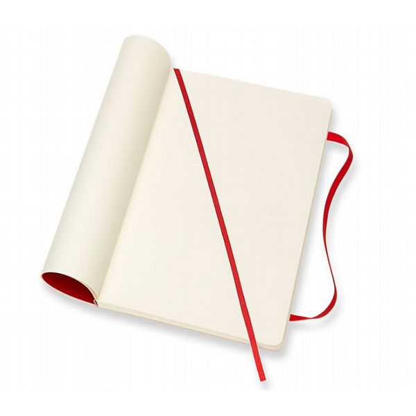 Moleskine Scarlet Red Large Plain Notebook Soft Cover