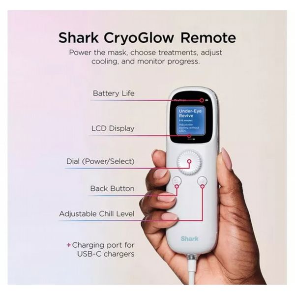 Shark CryoGlow Cooling LED Anti-Ageing & Blemish Repair Mask - Blue Frost/Lilac Chill