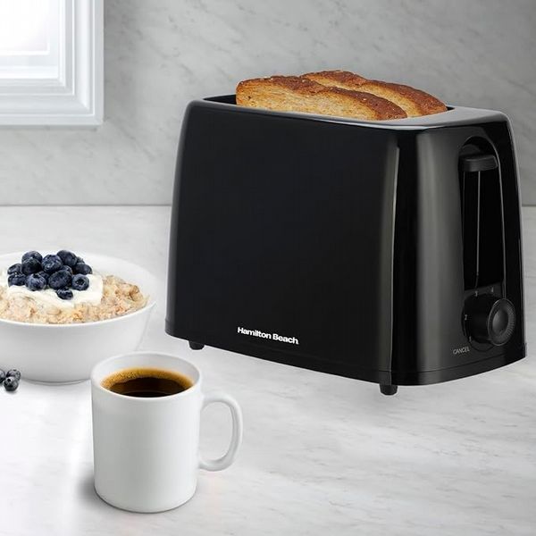 HAMILTON BEACH ESSENTIALS PLASTIC 2 SLOT TOASTER BLACK