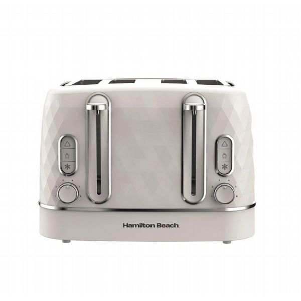 HAMILTON BEACH KETTLE AND TOASTER SET DIAMOND COLLECTION WHITE