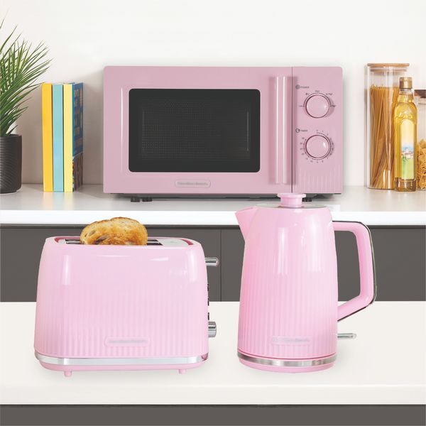 Hamilton Beach Miami Kettle, Toaster & Miami Microwave Set - Pink