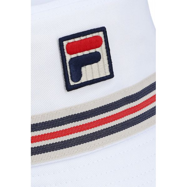 FILA JOJO FBOX AND HERITAGE STIPE BUCKET HAT WHITE