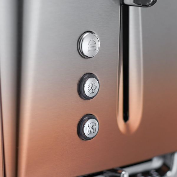 Russell Hobbs Eclipse Breakfast Bundle - Silver & Copper Kettle & 4 Slice Toaster