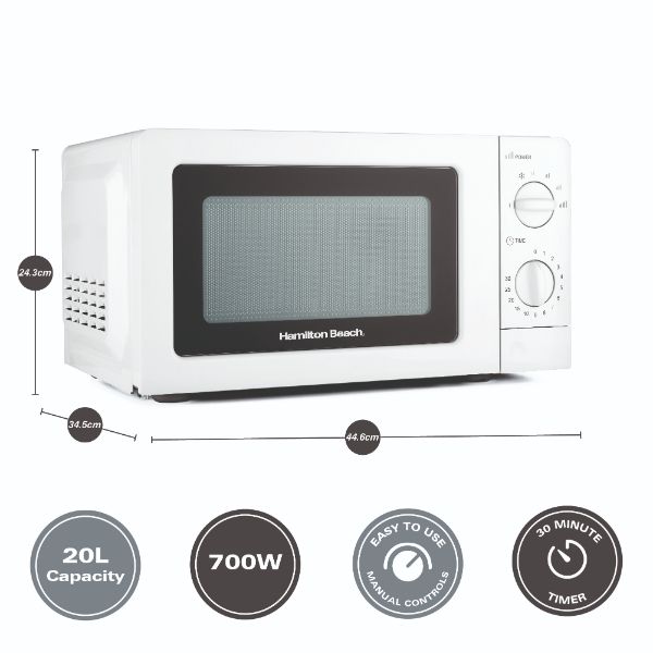 Hamilton Beach Ella Kitchen Bundle White - Kettle,  2 Slice Toaster & Microwave