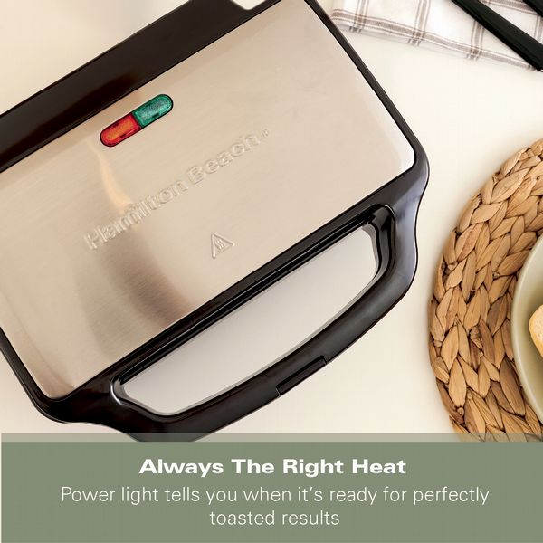 Hamilton Beach Essential Kettle, 2 Slot Toaster, Deep Fill Sandwich Toaster & 1.8L Slow Cooker - Silver