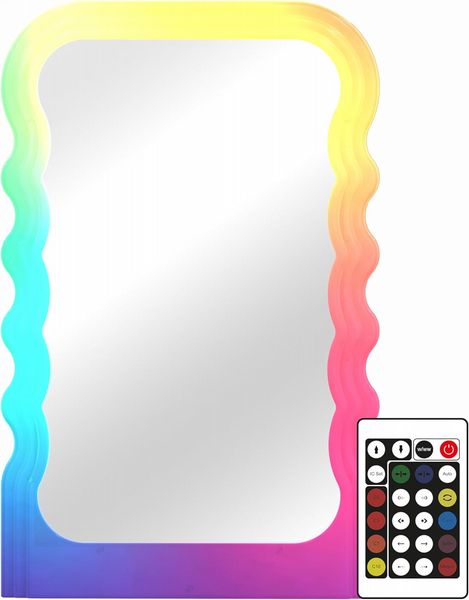 LED Wave Mirror With Remote