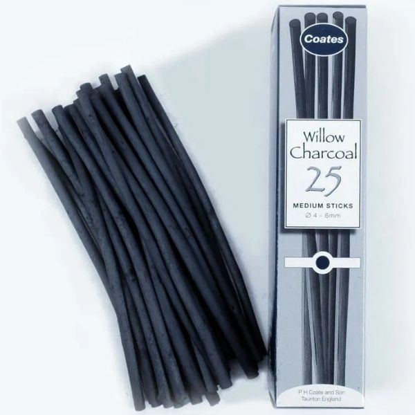 Willow Charcoal, Medium, 25 Stick Box
