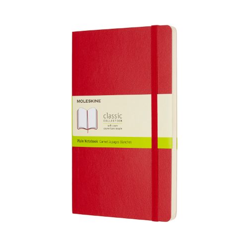 Moleskine Scarlet Red Large Plain Notebook Soft Cover