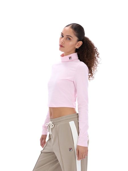 FILA HEIDI WOMENS CROPPED ROLL NECK-PINKA BOO