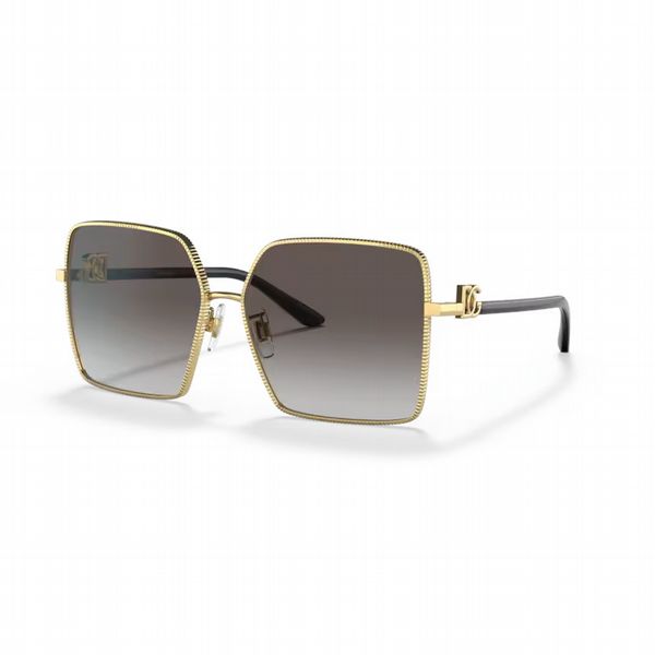 Dolce & Gabbana 02/8G Gold Frame with Light Grey Gradient Black Lens - Size Extra Large