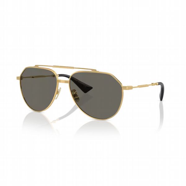 Dolce & Gabbana 136648 Matte Silver Frame with Polarized Black Lens - Size Extra Large