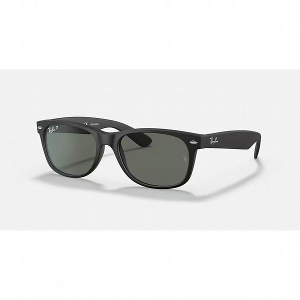 Rayban New Wayfarer Black on Transparent with Green Lens