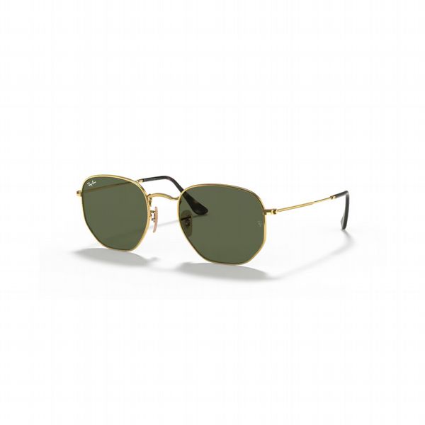 Rayban Hexagonal Arista Gold with Green Lens