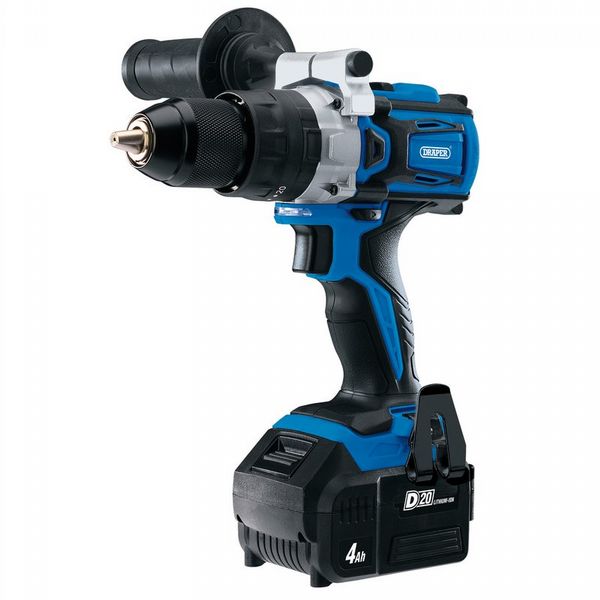 Draper D20 20V BRUSHLESS COMBI DRILL WITH 1 X 4.0AH BATTERY AND FAST CHARGER
