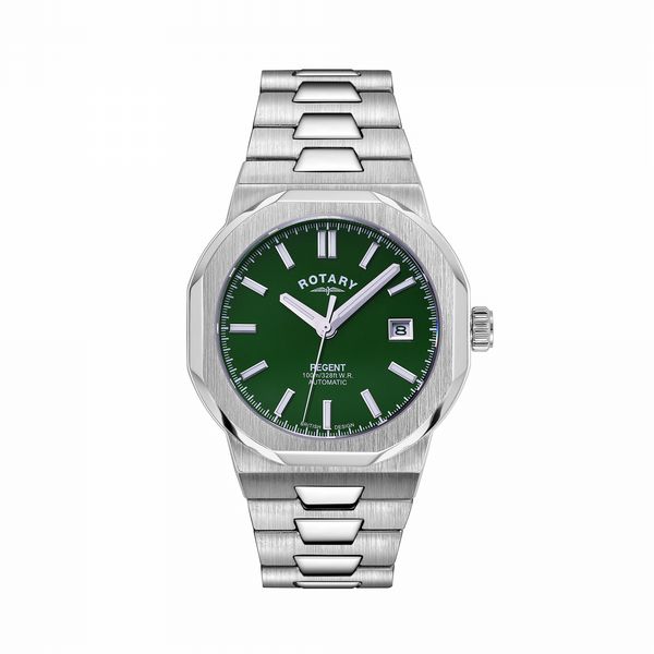 Rotary Men's Regent Automatic SS Bracelet Green Dial 100m