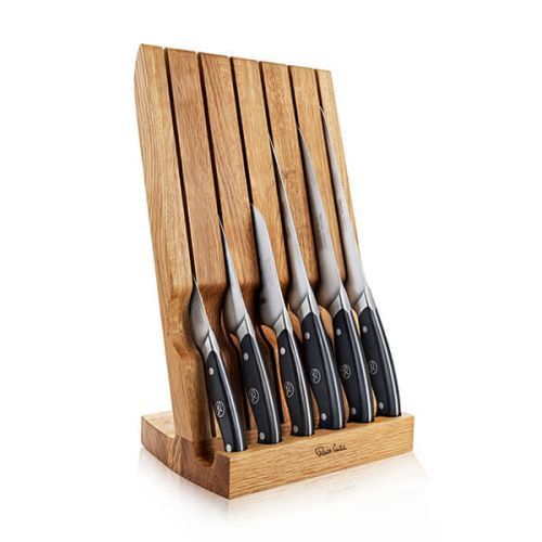 Robert Welch Professional Angle Oak Knife Block Set 7 Piece
