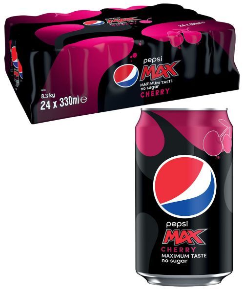 Pepsi Max Cherry Cans 330ml (24 Pack)