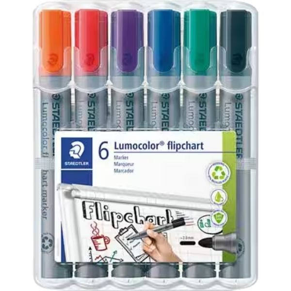 Staedtler Flipchart Marker Assorted (6 Pack) 356Wp6