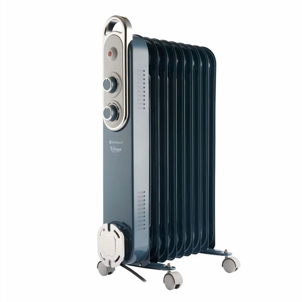 REDIFFUSION VINTAGE 9 FIN OIL FILLED RADIATOR BLUE