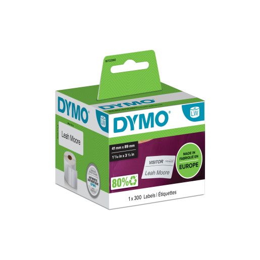 Dymo LW Sml Name Badge Labels White Rem 41x89