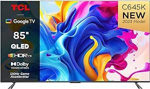  TCL 85C645K QLED Television 4K Ultra HD Smart TV Powered by Google TV (Dolby Vision &...