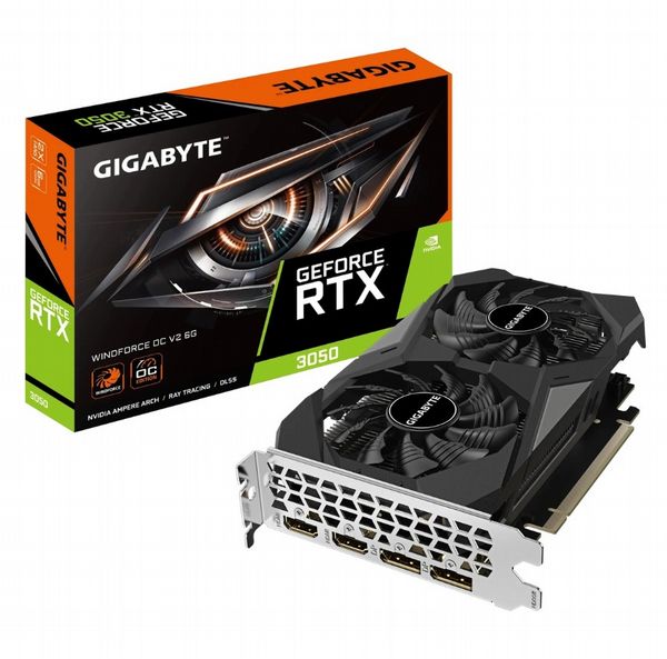  GIGABYTE GeForce RTX 3050 WINDFORCE OC V2 6G, 6 GB, GDDR6, 96 bit, 7680 x 4320...