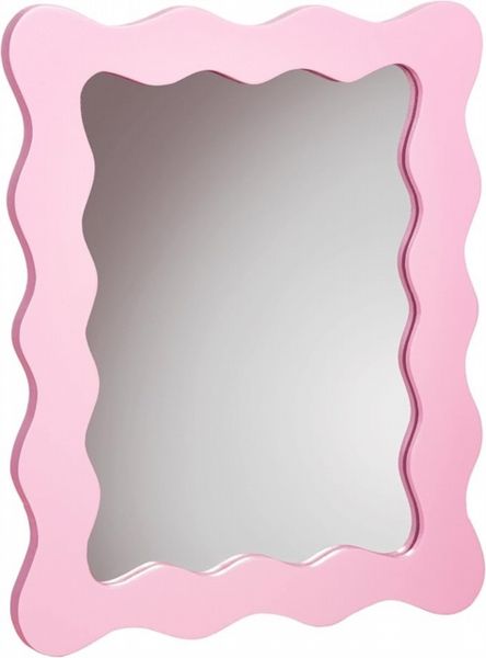 Wiggle Border Mirror Pink