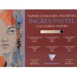 Clairefontaine: Ingres Glued Pastel Pad 18x24cm: 25s: Neutral Colours