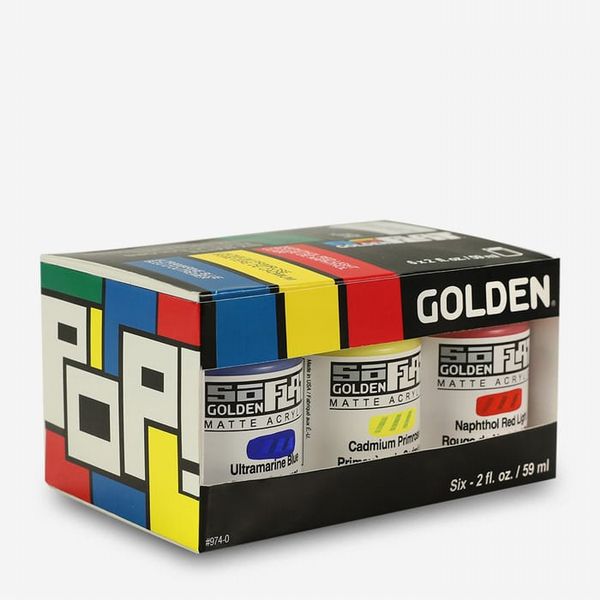 Golden : SoFlat : Matte Acrylic Paint : 59ml (2oz): Pop Set of 6
