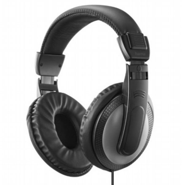 Hama (Shell II) Headphones, 3.5mm Jack, 2m Cable, Black/Dark Grey