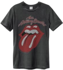 Rolling Stones Vintage Tongue Amplified Vintage Charcoal Large T Shirt