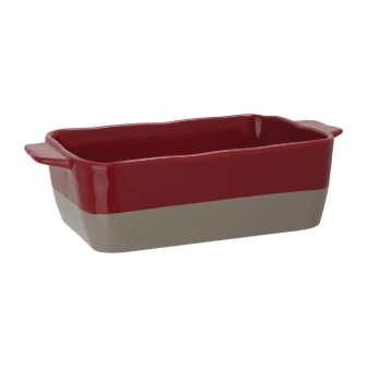 Olympia Red And Taupe Ceramic Roasting Dish ⅓  GN